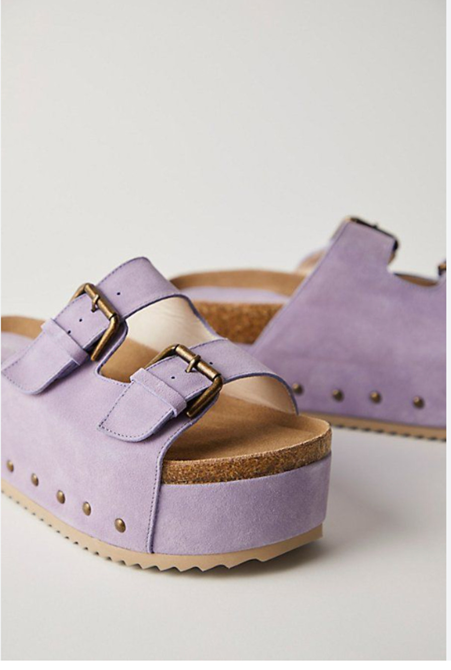 Free People Rule Breaker Platform Sandals Purple Suede 37 - Picture 1 of 7